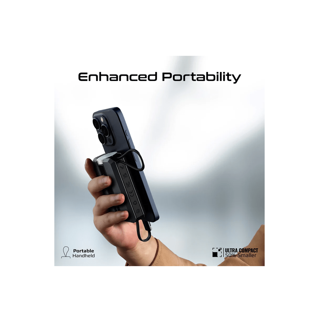 Promate Neo-10 30W 10000mAh Power Delivery Smartphone & Apple Watch Charging Power Bank with in-built USB-C Cable - Black in Qatar Promate Neo-10 30W 10000mAh Power Delivery Smartphone & Apple Watch Charging Power Bank with in-built USB-C Cable - Black in Qatar